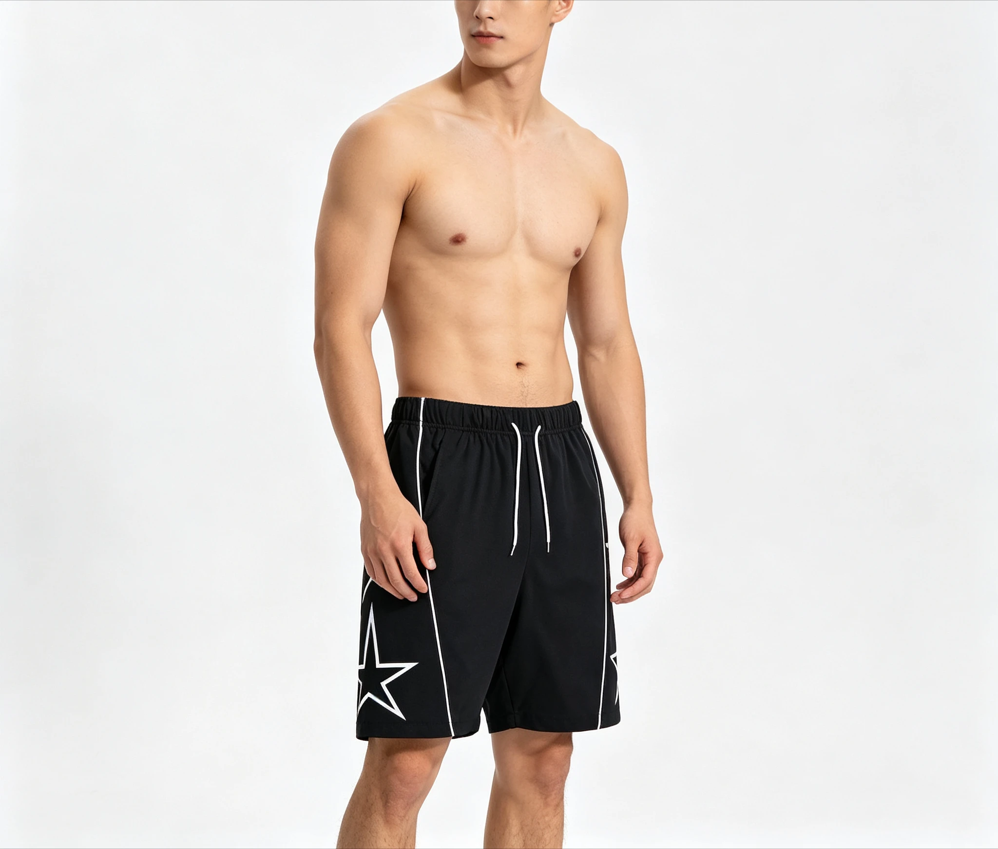 Pentagonal Printed Shorts Black and White Contrasting Stripes Lightweight Breathable Fabric Casual Wear Trend Thin Shorts Moto
Pentagonal Printed Shorts Black and White Contrasting Stripes Lightweight Breathable Fabric Casual Wear Trend Thin Shorts Moto