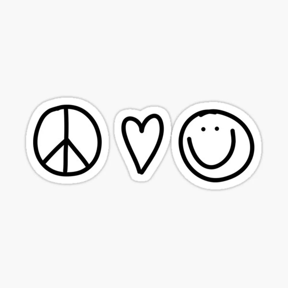 peace love and happiness Sticker for Laptop Decor Bedroom Car Cute Cartoon Art Fashionable Public Suitcase
peace love and happiness Sticker for Laptop Decor Bedroom Car Cute Cartoon Art Fashionable Public Suitcase
