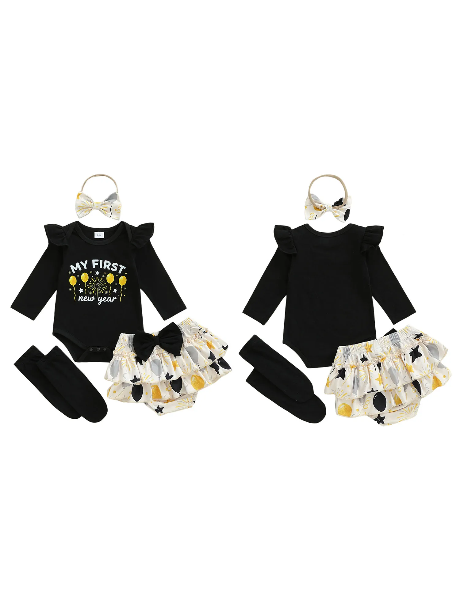 Adorable Baby Girls New Year Ensemble Stylish Long Sleeve Jumpsuit with Round Neck Balloon Letter Print Matching Headband
Adorable Baby Girls New Year Ensemble Stylish Long Sleeve Jumpsuit with Round Neck Balloon Letter Print Matching Headband