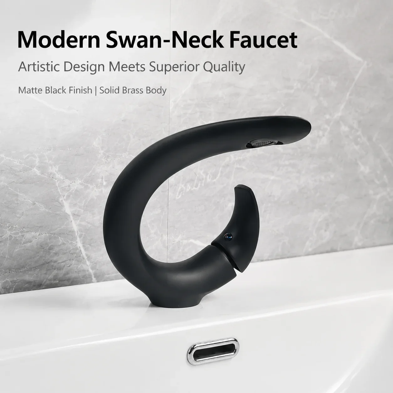 Matte black bathroom faucet, solid brass modern C-shaped sink faucet, suitable for automatic installation on the deck of smart b
Matte black bathroom faucet, solid brass modern C-shaped sink faucet, suitable for automatic installation on the deck of smart b