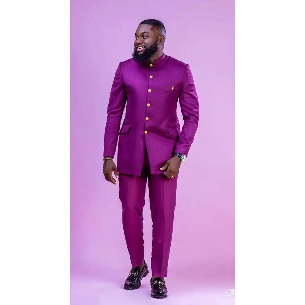 Fashion Purple Men Suits High Quality Stand Collar Single Breasted Male Casual Daily Two Piece Blazer Pants Set
Fashion Purple Men Suits High Quality Stand Collar Single Breasted Male Casual Daily Two Piece Blazer Pants Set