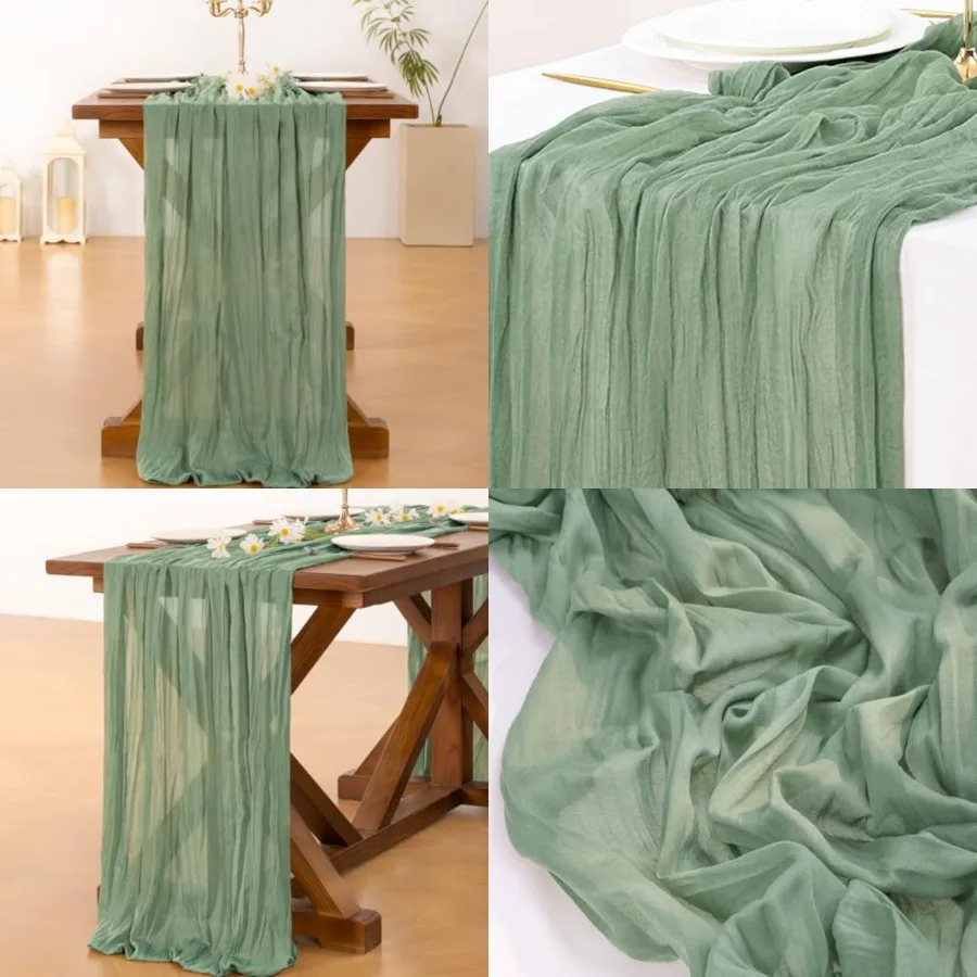 15pcs Cheesecloth Table Runner Summer Boho Rustic Gauze 120 inch 10Feet Cheese Cloth Sheer Runner for Wedding Party Baby Shower
15pcs Cheesecloth Table Runner Summer Boho Rustic Gauze 120 inch 10Feet Cheese Cloth Sheer Runner for Wedding Party Baby Shower