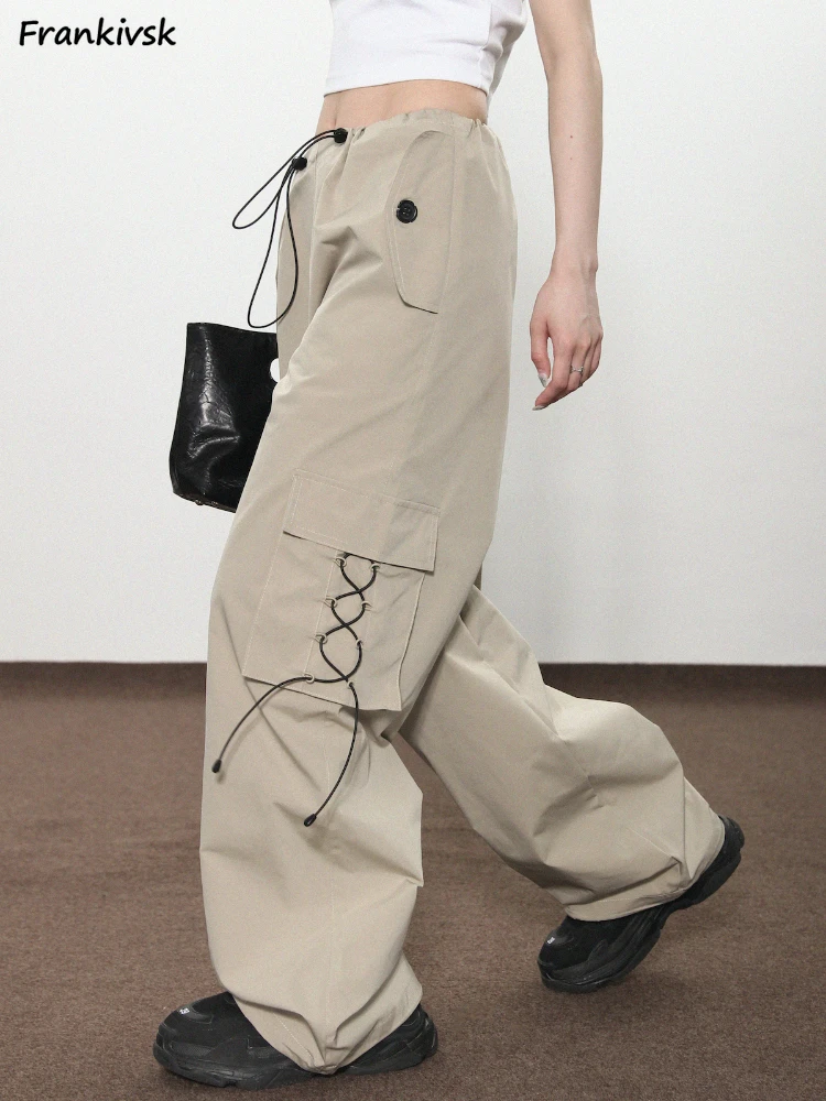 Cargo Pants Women Full Length Drawstring Baggy Solid Spring Summer Leisure All-match Fashion American Style Streetwear Daily
Cargo Pants Women Full Length Drawstring Baggy Solid Spring Summer Leisure All-match Fashion American Style Streetwear Daily