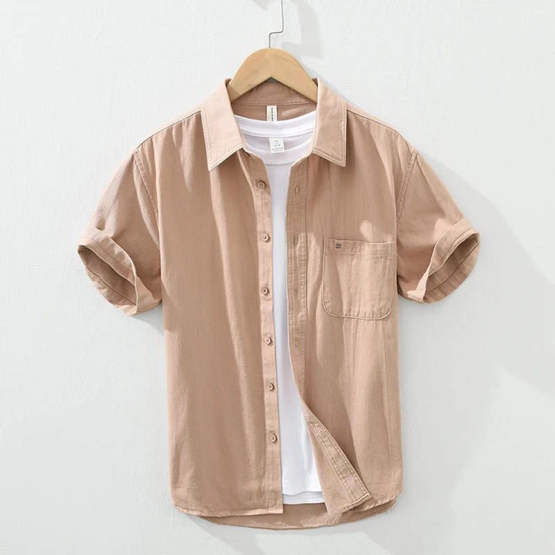 Designer New Short Sleeve Solid Casual Cotton Shirt Men Brand Trend Comfortable Top Clothes Camisas Masculina De Hombre Ropa
Designer New Short Sleeve Solid Casual Cotton Shirt Men Brand Trend Comfortable Top Clothes Camisas Masculina De Hombre Ropa