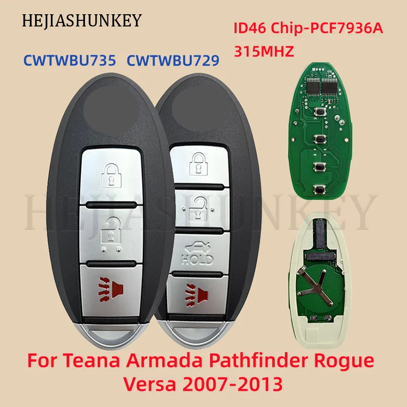 CWTWBU735 CWTWBU729 315MHz ID46 PCF7936A For Nissan X-Trail Rogue Altima Sentra Maxima Qashqai Tiida Teana Pathfinder Armada
CWTWBU735 CWTWBU729 315MHz ID46 PCF7936A For Nissan X-Trail Rogue Altima Sentra Maxima Qashqai Tiida Teana Pathfinder Armada