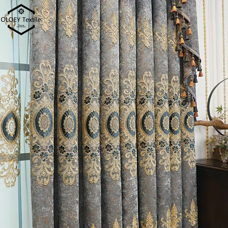 European Luxury Chenille Embroidered Curtains for Living Room Bedroom Thick Drapes Elegant Home Decor Custom Tulle and Valance
European Luxury Chenille Embroidered Curtains for Living Room Bedroom Thick Drapes Elegant Home Decor Custom Tulle and Valance