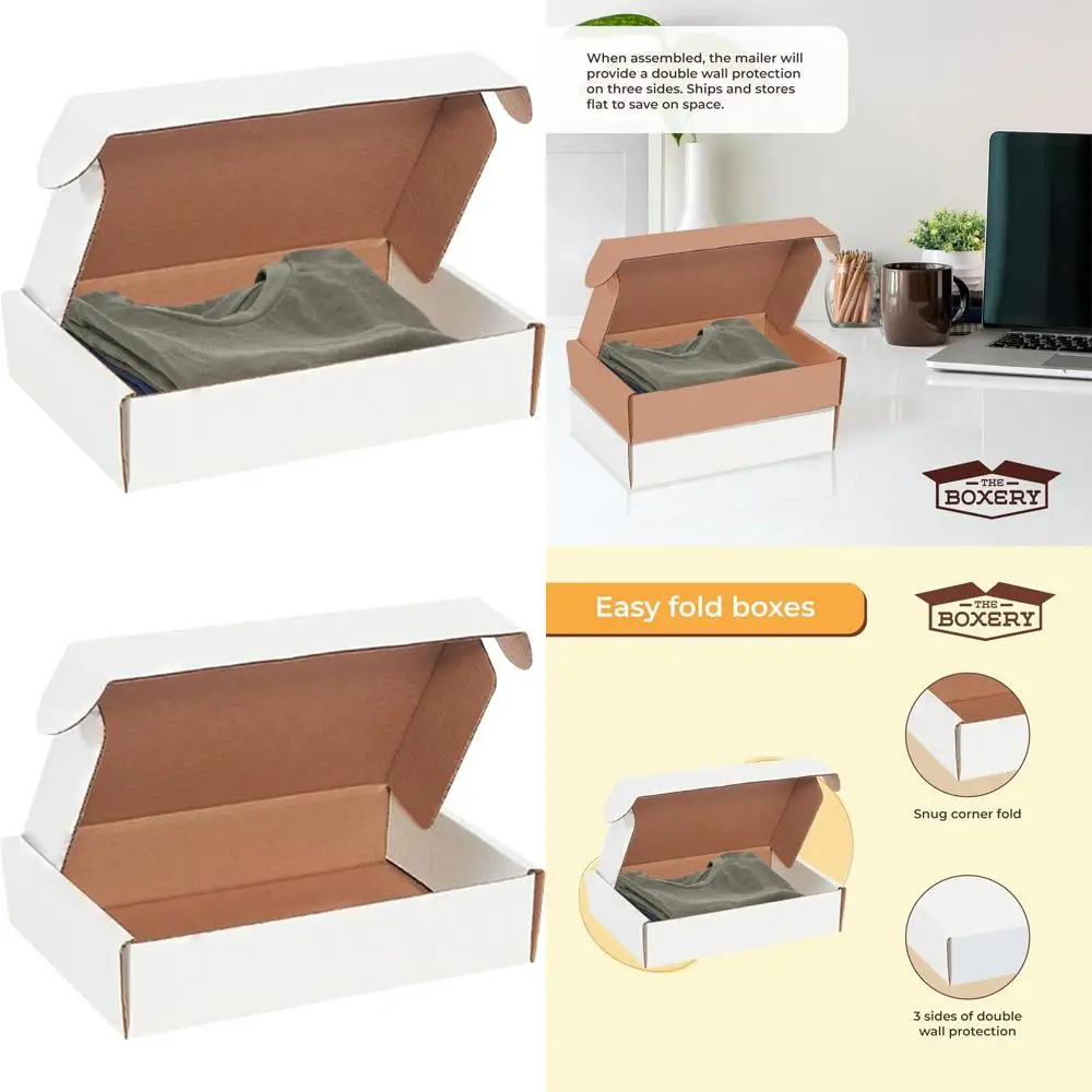 100 Pack 12.5 x 9.25 x 3 Inches White Corrugated Shipping Boxes for Small Business Mailing and Packaging
100 Pack 12.5 x 9.25 x 3 Inches White Corrugated Shipping Boxes for Small Business Mailing and Packaging