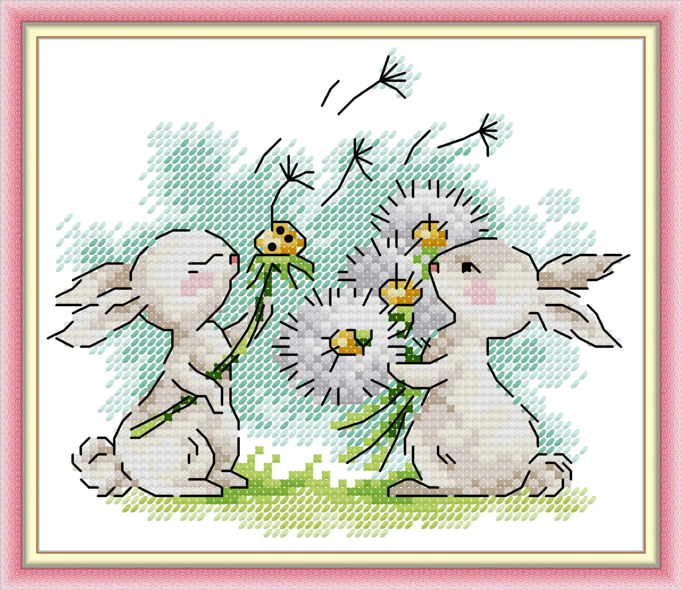 Maydear Full Cross Stitch Kit, 11CT/14CT/16CT/9CT Aida Fabric,DMC Threads Sewing Pattern Embroidery Set-Rabbit with dandelion
Maydear Full Cross Stitch Kit, 11CT/14CT/16CT/9CT Aida Fabric,DMC Threads Sewing Pattern Embroidery Set-Rabbit with dandelion