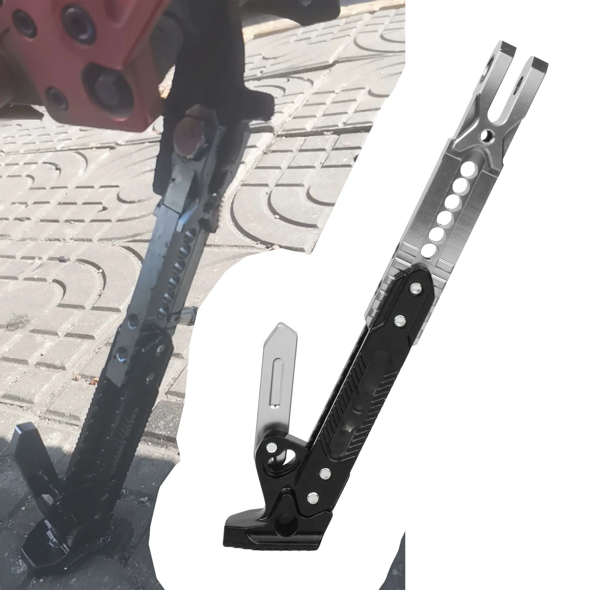Motorcycle CNC Kickstand Adjustable Aluminum Alloy Anti-slip Support for Electric Motorbike Modification Accessories
Motorcycle CNC Kickstand Adjustable Aluminum Alloy Anti-slip Support for Electric Motorbike Modification Accessories