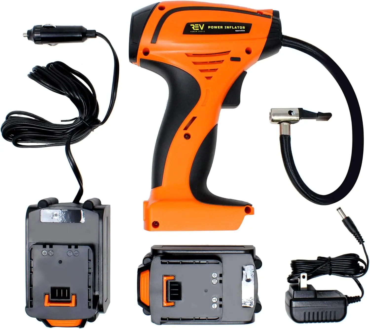 REV Cordless Power Inflator Hand-Held Portable Air Compressor Pump With Led Display Screen
REV Cordless Power Inflator Hand-Held Portable Air Compressor Pump With Led Display Screen