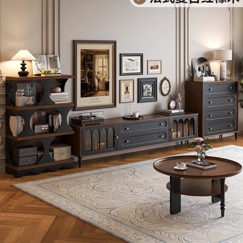 French retro solid wood TV cabinet, living room 2025 new medieval coffee table combination, household storage locker integrated
French retro solid wood TV cabinet, living room 2025 new medieval coffee table combination, household storage locker integrated