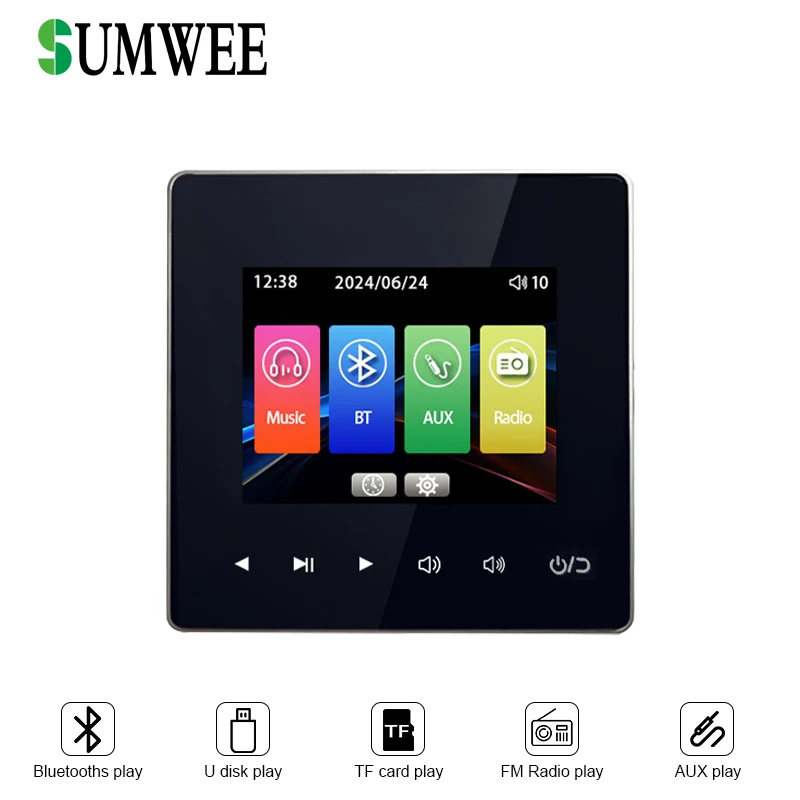 Настенный усилитель Bluetooth, мини-настенный сенсорный музыкальный плеер TF AUX, встроенный FM-радио, домашняя аудиосистема для спальни, кухни
Настенный усилитель Bluetooth, мини-настенный сенсорный музыкальный плеер TF AUX, встроенный FM-радио, домашняя аудиосистема для спальни, кухни