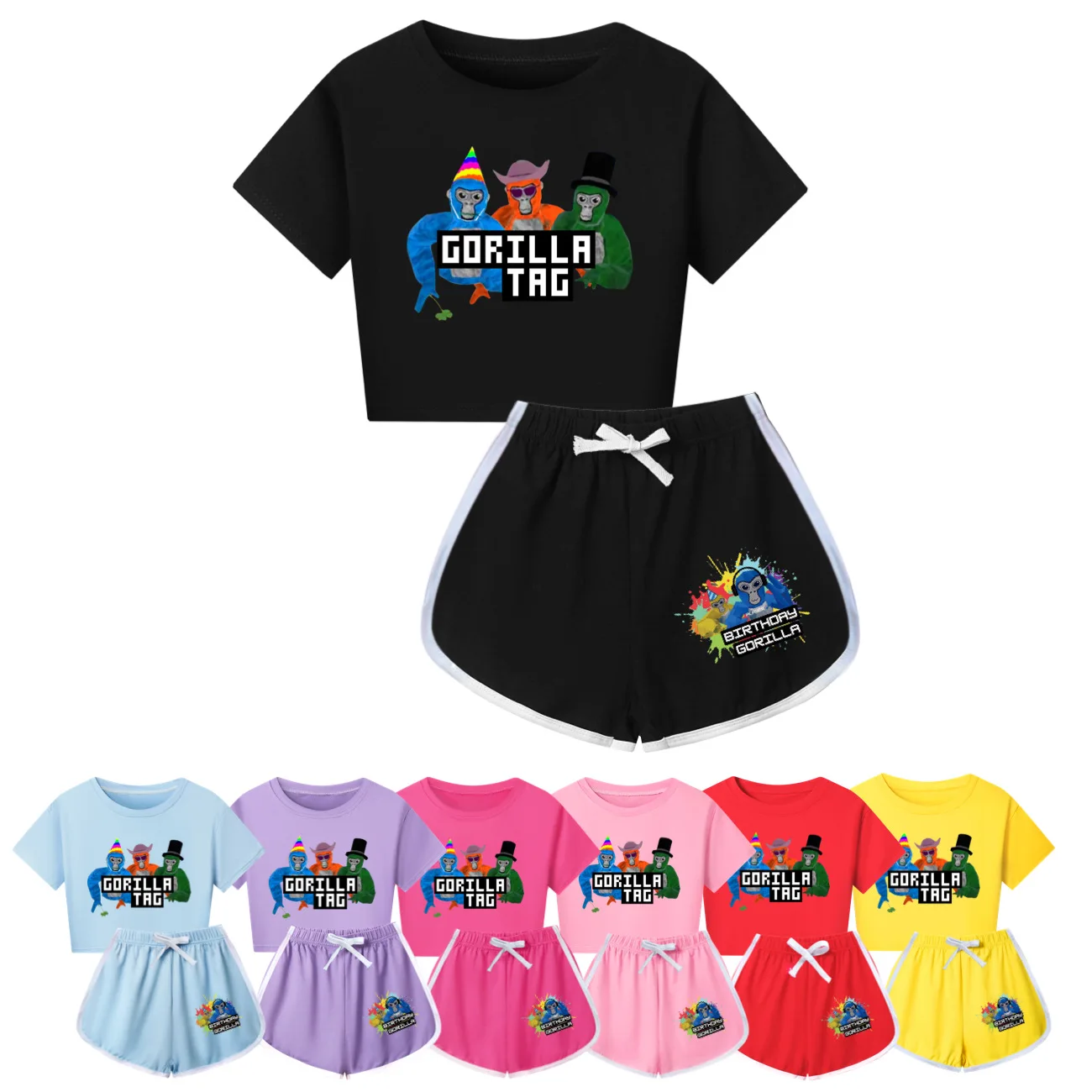 Game Gorilla Tag Clothes Kids Cartoon Super Cats T Shirt Baby Girls Short Sleeve T-shirt Shorts 2pcs Sets Children's Clothing
Game Gorilla Tag Clothes Kids Cartoon Super Cats T Shirt Baby Girls Short Sleeve T-shirt Shorts 2pcs Sets Children's Clothing