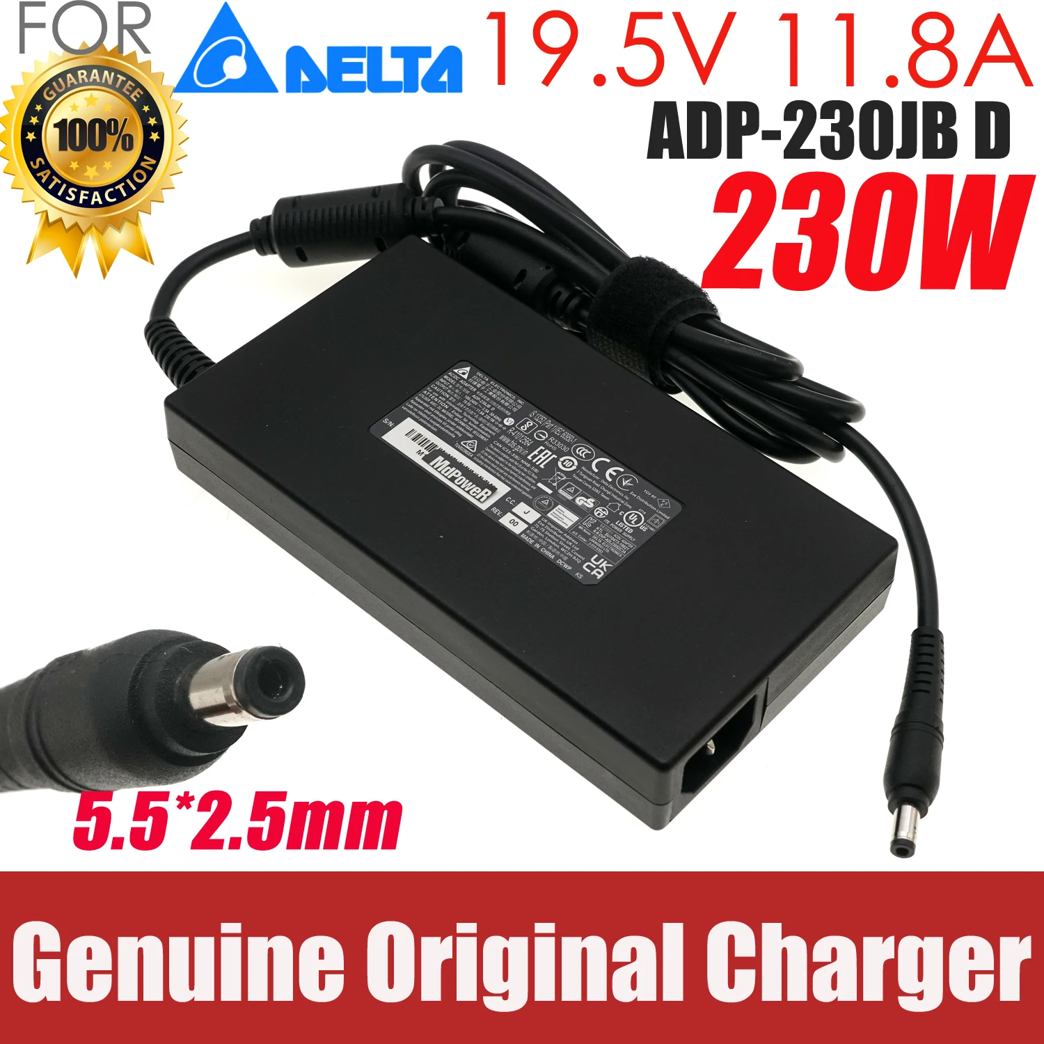 Original Delta 19.5V 11.8A 230W ADP-230JB D 5.5×2.5mm Laptop Charger AC Adapter FOR MSI GT70 16F3 16F4 1762 GT683 ADP-230EB T
Original Delta 19.5V 11.8A 230W ADP-230JB D 5.5×2.5mm Laptop Charger AC Adapter FOR MSI GT70 16F3 16F4 1762 GT683 ADP-230EB T