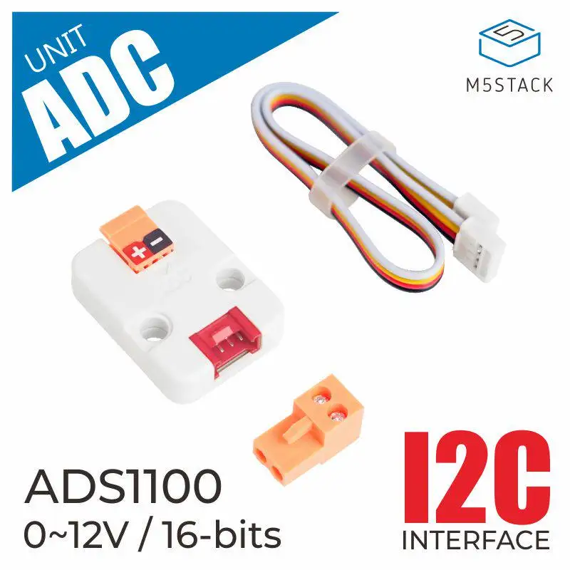 M5Stack Official ADC I2C Unit Self-Calibration Analog-to-Digital Converter ADS1100 for Electronics And DIY Projects
M5Stack Official ADC I2C Unit Self-Calibration Analog-to-Digital Converter ADS1100 for Electronics And DIY Projects