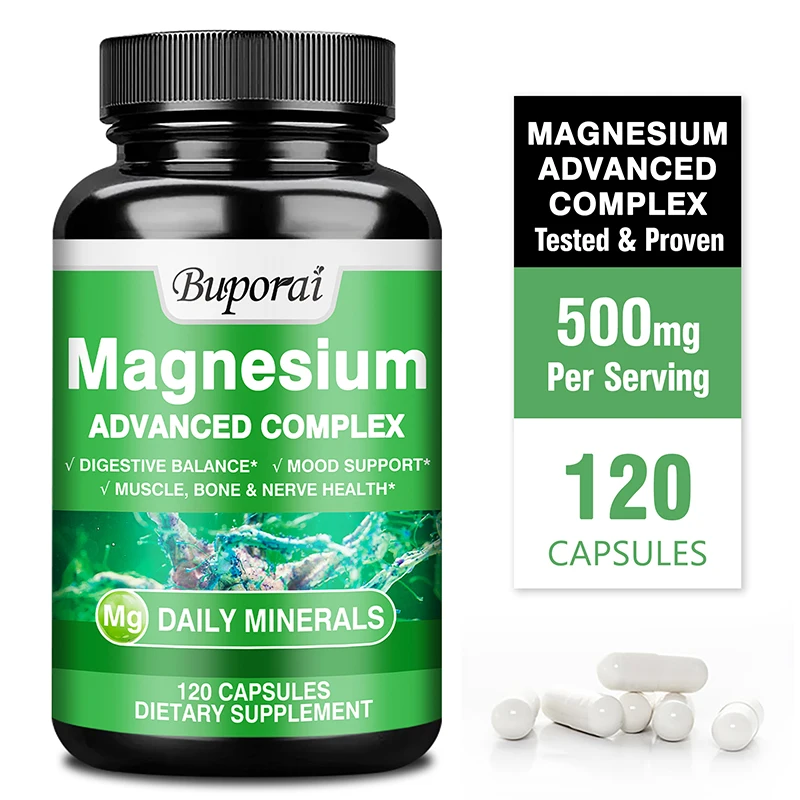Magnesium Complex Capsules - Brain, Sleep, Memory, Muscle & Bone Support, Stress & Anxiety Relief
Magnesium Complex Capsules - Brain, Sleep, Memory, Muscle & Bone Support, Stress & Anxiety Relief