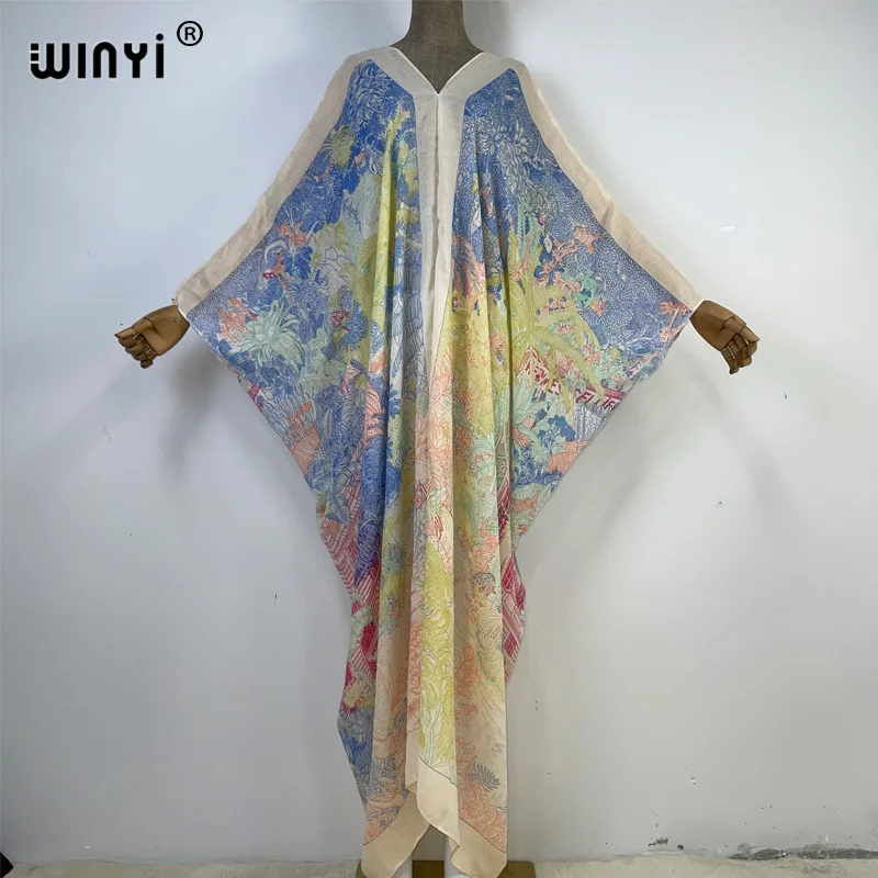 WINYI new Printed Batwing Sleeve loose Kaftan Street Wear Maxi Bohemian Dress Women Beach Wear Swim Suit Cover Up Muslim Abaya
WINYI new Printed Batwing Sleeve loose Kaftan Street Wear Maxi Bohemian Dress Women Beach Wear Swim Suit Cover Up Muslim Abaya