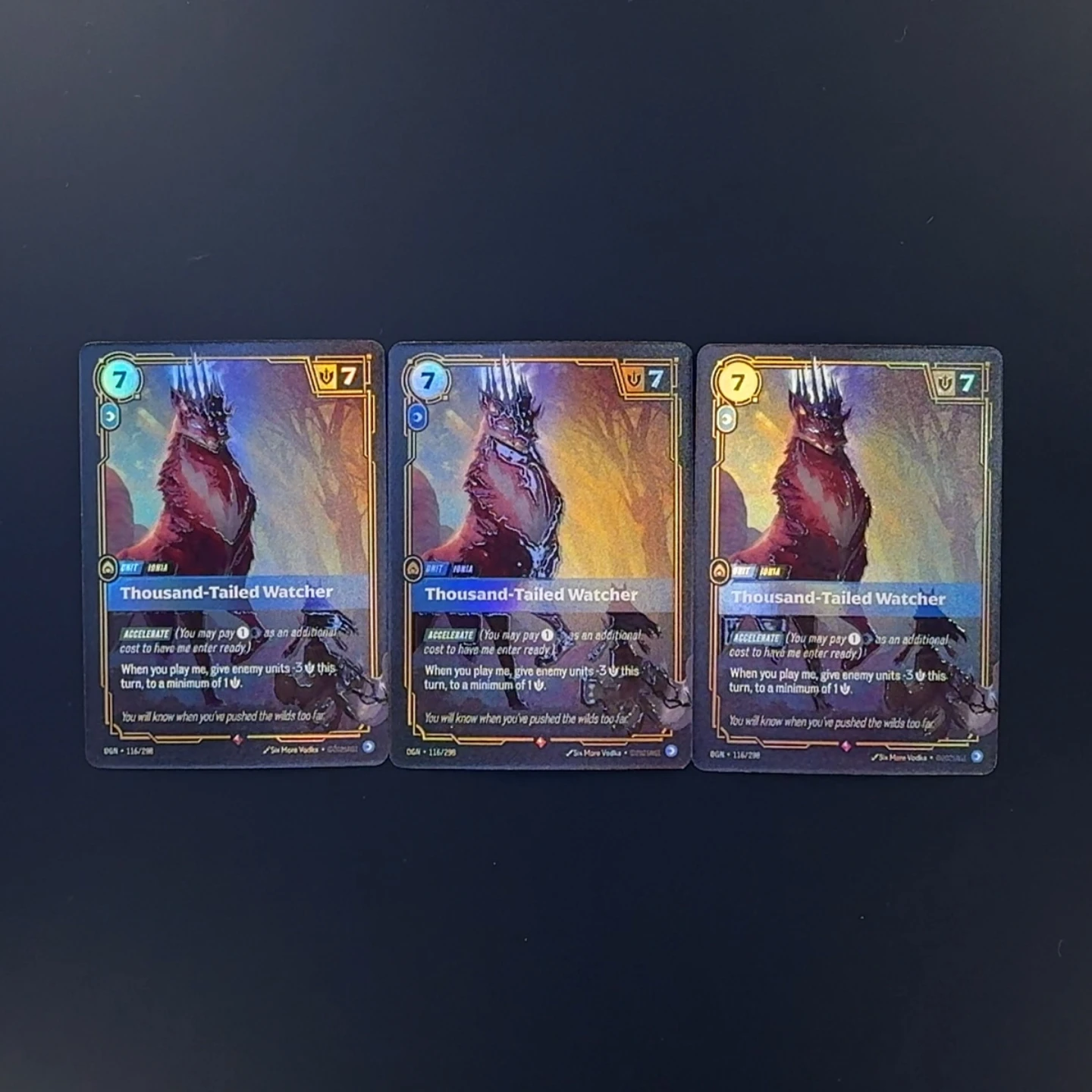 Коллекционная карта League of Legends Riftbound: Тысячехвостый Страж (OGN-116), текстурированная фольгированная карта, аниме-карточка
Коллекционная карта League of Legends Riftbound: Тысячехвостый Страж (OGN-116), текстурированная фольгированная карта, аниме-карточка