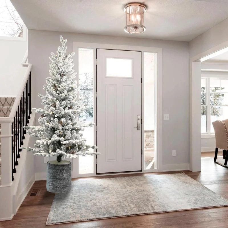 4.5FT Flocked Christmas Tree with Pot Base, 150 Warm White LED Lights, 720 Tips, PE+PVC Branches, 19 Pine Cones – Small Pre-lit Tree for Tabletop or Home Decor
4.5FT Flocked Christmas Tree with Pot Base, 150 Warm White LED Lights, 720 Tips, PE+PVC Branches, 19 Pine Cones – Small Pre-lit Tree for Tabletop or Home Decor