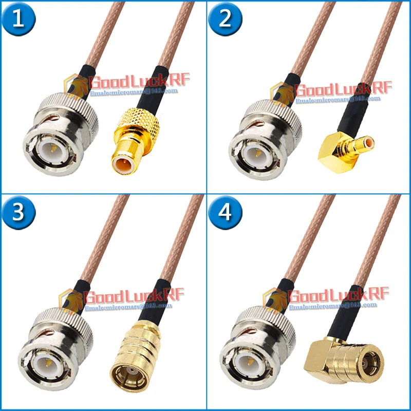 Q9 BNC Male to SMB Male Female Right Angle 90 Degree Pigtail Jumper RG316 extend Cable 50 Ohm low loss RF Connector Adapter
Q9 BNC Male to SMB Male Female Right Angle 90 Degree Pigtail Jumper RG316 extend Cable 50 Ohm low loss RF Connector Adapter