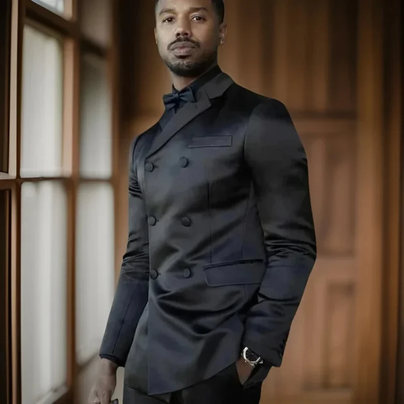 Luxury Black Double Breasted Men's Suits Outfits Notch Lapel Slim Fit Male Clothing Regular Length 2 Piece Jacket Pants Sets
Luxury Black Double Breasted Men's Suits Outfits Notch Lapel Slim Fit Male Clothing Regular Length 2 Piece Jacket Pants Sets