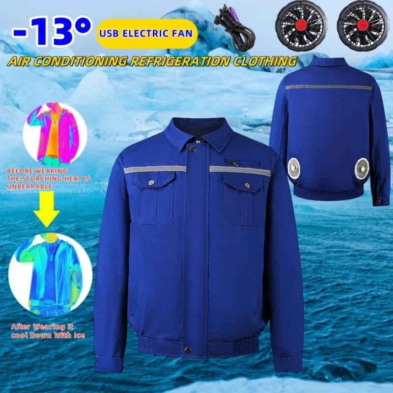 Summer Cooling Fan Ice Jacket Men's USB Refrigeration Air Conditioning Coat Hot Weather Heat Dissipation Breathable Work Clothes
Summer Cooling Fan Ice Jacket Men's USB Refrigeration Air Conditioning Coat Hot Weather Heat Dissipation Breathable Work Clothes