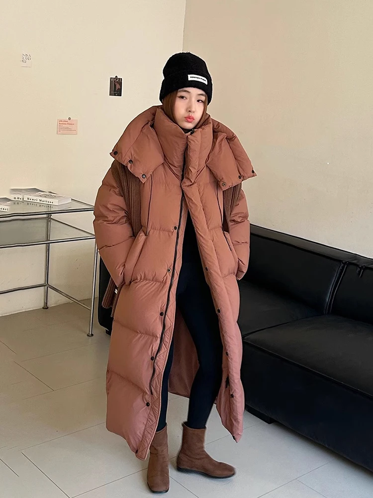 Winter Thick Long Hooded Down Jacket Solid Warm Outdoor Parkas Outwears Women White Duck Knee Length Down Jackets JJ1173
Winter Thick Long Hooded Down Jacket Solid Warm Outdoor Parkas Outwears Women White Duck Knee Length Down Jackets JJ1173