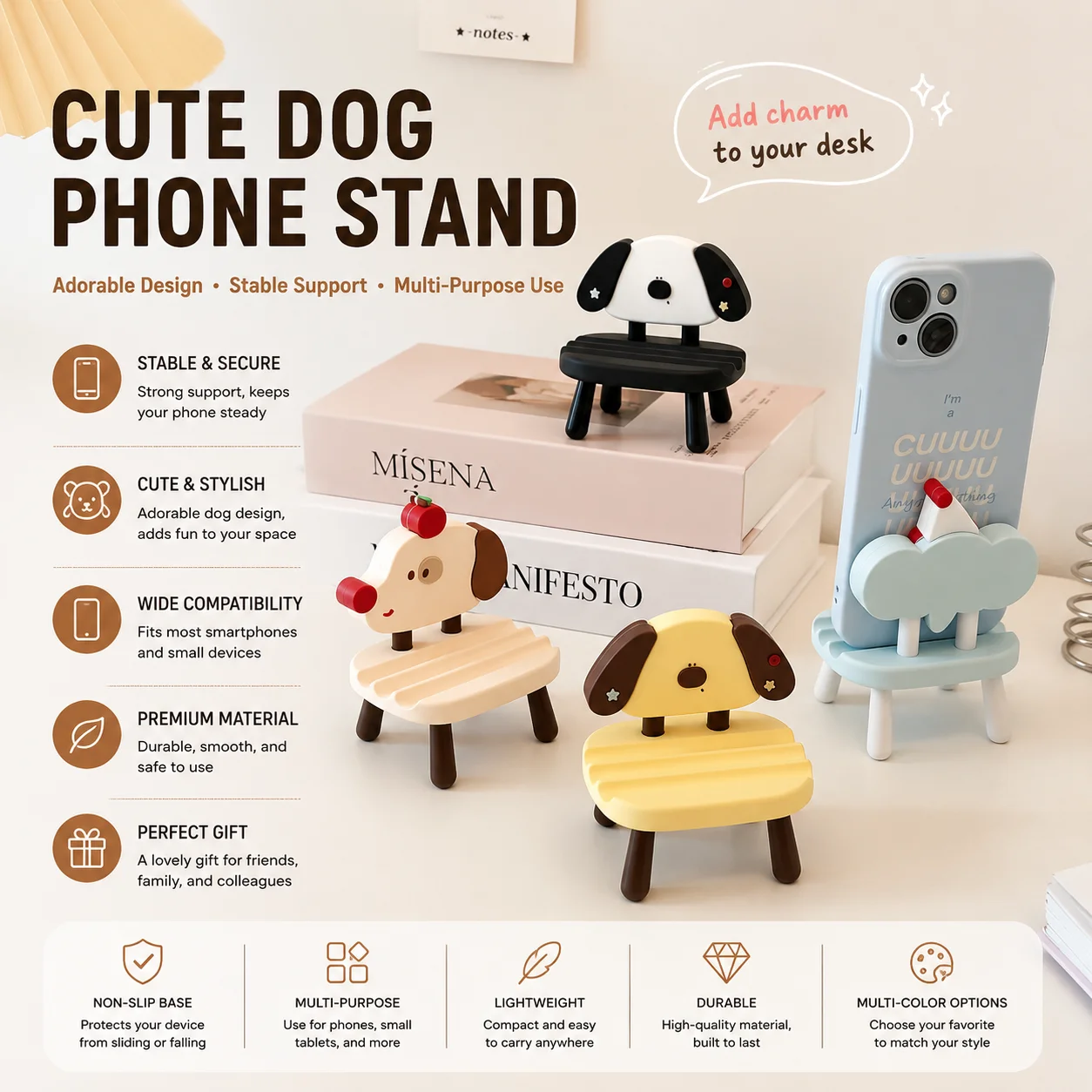 Cute little stool, phone stand, desktop creative cartoon small chair, tablet support stand, lazy movie watching tool
Cute little stool, phone stand, desktop creative cartoon small chair, tablet support stand, lazy movie watching tool