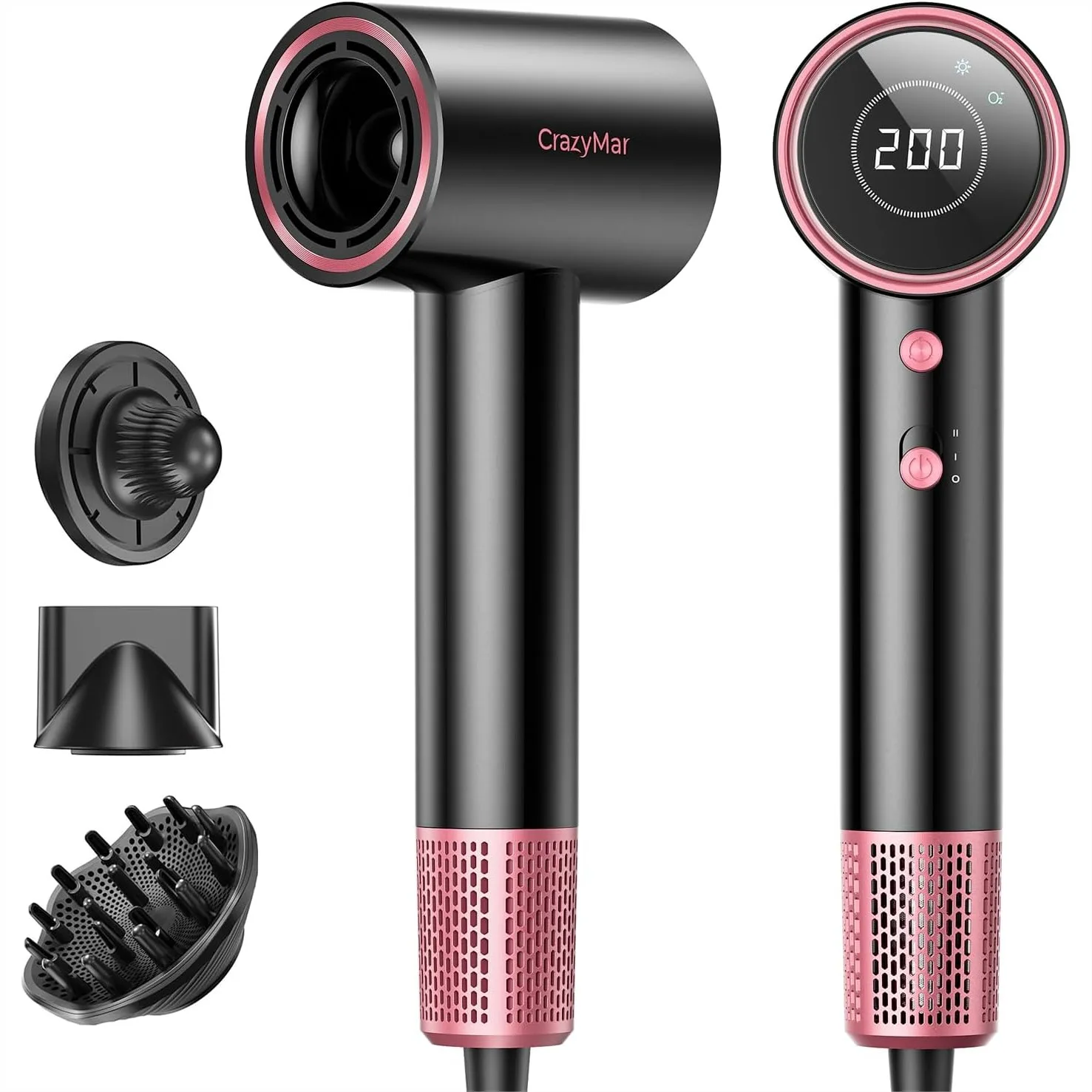 Ionic Hair Dryer with Diffuser and Concentrator - 180000 RPM High Speed Blow Dryer, 3 Min Fast Drying, Heat-Control, Low Noise
Ionic Hair Dryer with Diffuser and Concentrator - 180000 RPM High Speed Blow Dryer, 3 Min Fast Drying, Heat-Control, Low Noise