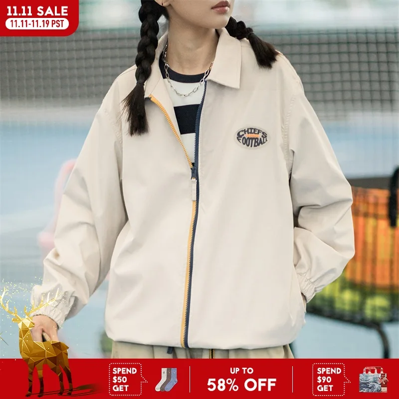 Американская куртка Maden-Women в стиле ретро, контрастное бейсбольное пальто на молнии, воротник-поло, уличный Топ, осень
Американская куртка Maden-Women в стиле ретро, контрастное бейсбольное пальто на молнии, воротник-поло, уличный Топ, осень