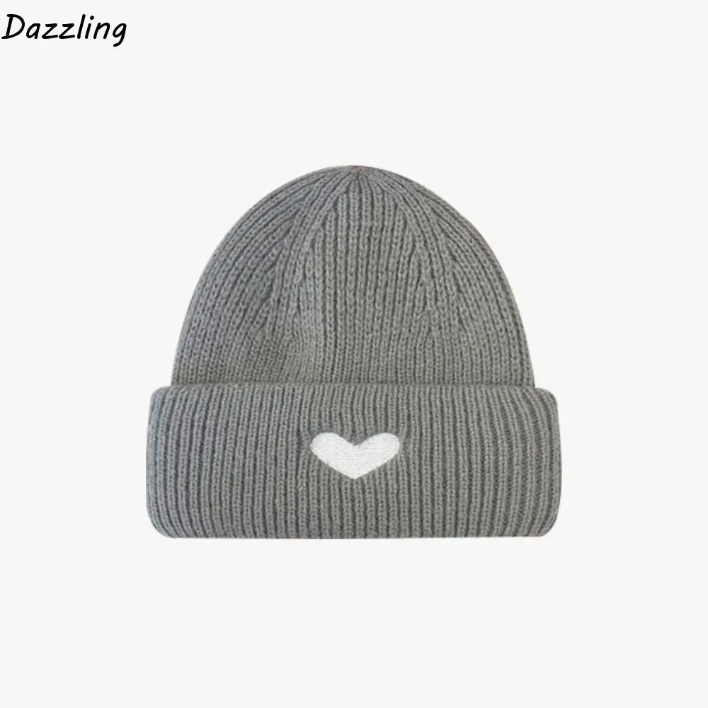 Sweet Woolen Love Skullies Beanies Solid Color Embroidery Heart Knitted Hat Ins Style Crochet Bonnet Women 
Sweet Woolen Love Skullies Beanies Solid Color Embroidery Heart Knitted Hat Ins Style Crochet Bonnet Women
