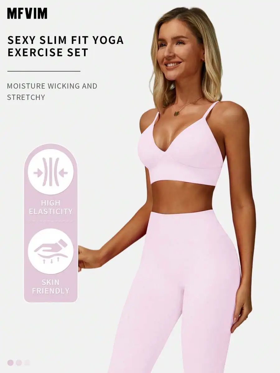 Seamless Elastic Solid Color Sports Bra And High Waist Tight Pants Set For Yoga Running
Seamless Elastic Solid Color Sports Bra And High Waist Tight Pants Set For Yoga Running