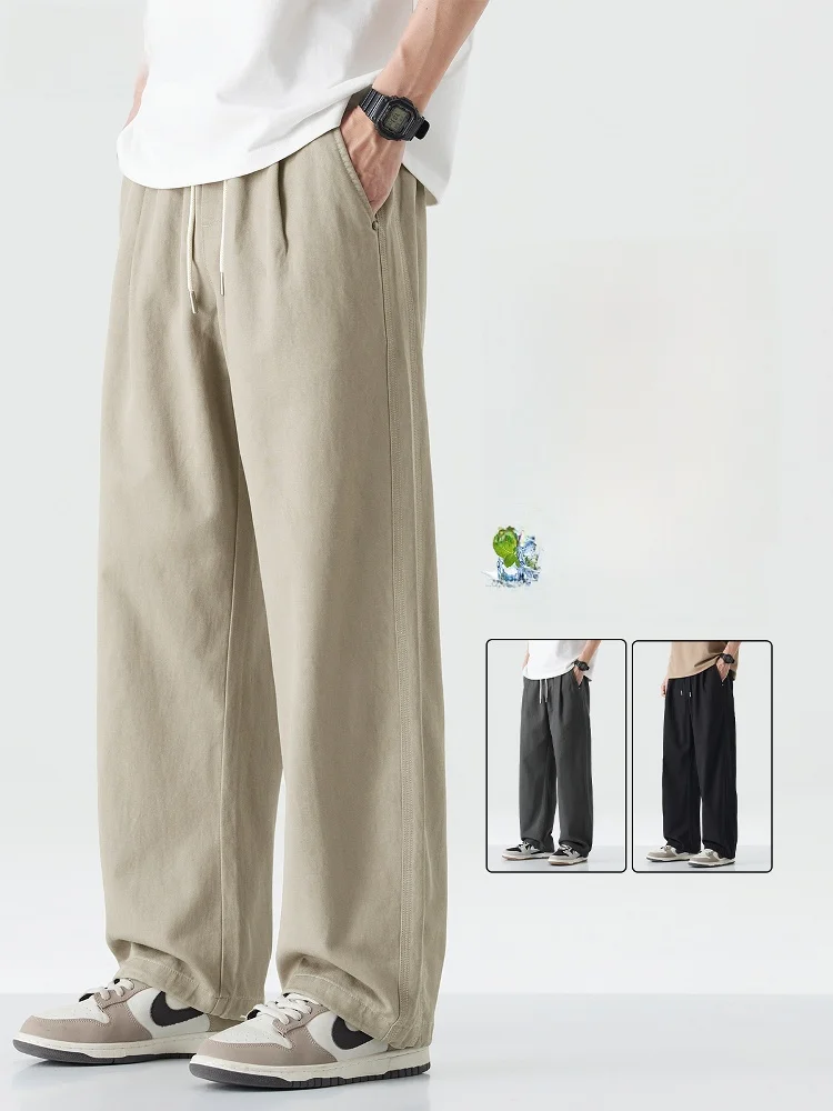 Ice Silk Wide Leg Straight Casual Pants Men Summer Lightweight Comfortable Loose Fit Workwear Trousers Faionable Brand
Ice Silk Wide Leg Straight Casual Pants Men Summer Lightweight Comfortable Loose Fit Workwear Trousers Faionable Brand