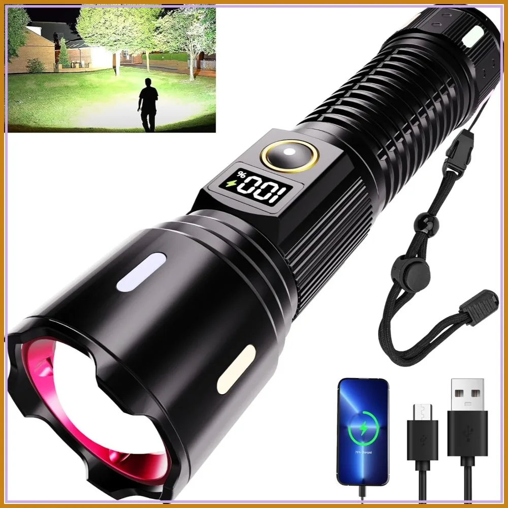 990,000LM Rechargeable Flashlight High Lumens, Super Bright LED Tactical Flashlight, 5-Mode Adjustable for Emergencies Camping
990,000LM Rechargeable Flashlight High Lumens, Super Bright LED Tactical Flashlight, 5-Mode Adjustable for Emergencies Camping
