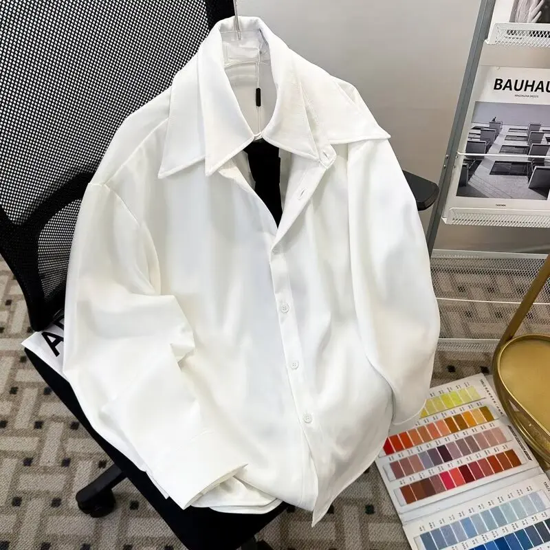 Hongkong New Fashion Men's Solid Color Loose Casual Trendy Daily Simple Basic Cuban Collar Long Sleeve Shirts Male Clothes Tops
Hongkong New Fashion Men's Solid Color Loose Casual Trendy Daily Simple Basic Cuban Collar Long Sleeve Shirts Male Clothes Tops