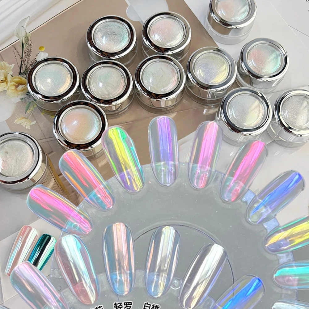 1Jars Aurora Neon Chrome Nail Powder Moonlight Pearl Mirror Glitter Rubbing Powder Iridescent High-Glossy Manicure Pigment Dust* 
1Jars Aurora Neon Chrome Nail Powder Moonlight Pearl Mirror Glitter Rubbing Powder Iridescent High-Glossy Manicure Pigment Dust*