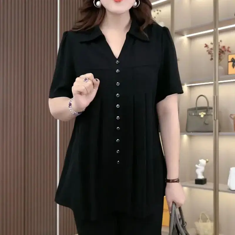 New Summer Plus Size Women's Collar Casual Simple Fashion Slimming Shirts for Moms
New Summer Plus Size Women's Collar Casual Simple Fashion Slimming Shirts for Moms