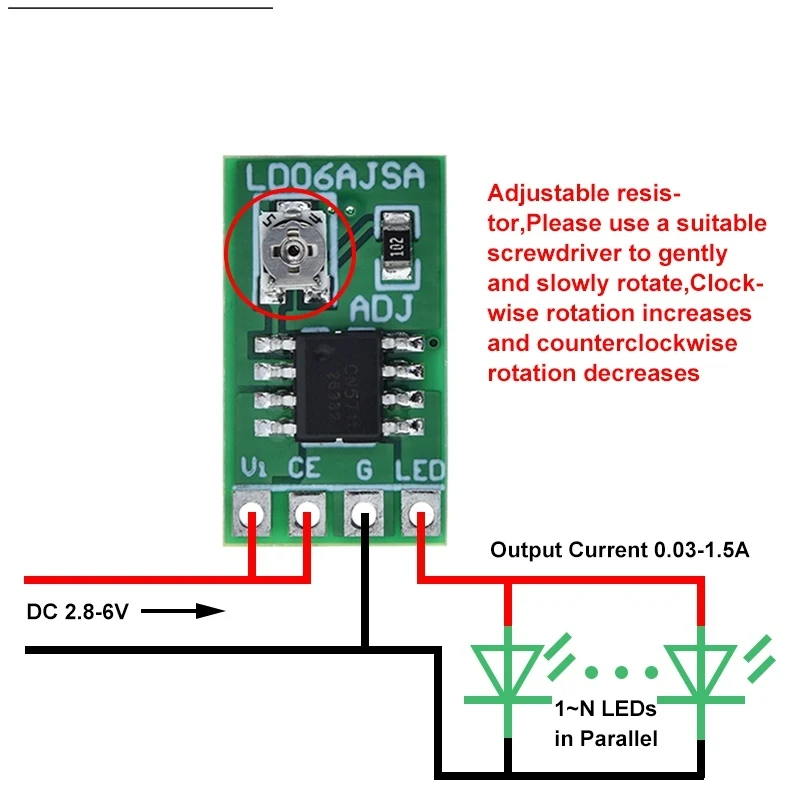 30-1500MA Adjustable Constant Current LED Driver DC 3.3V 3.7V 4.2V 5V PWM Control Board Buck Power module
30-1500MA Adjustable Constant Current LED Driver DC 3.3V 3.7V 4.2V 5V PWM Control Board Buck Power module