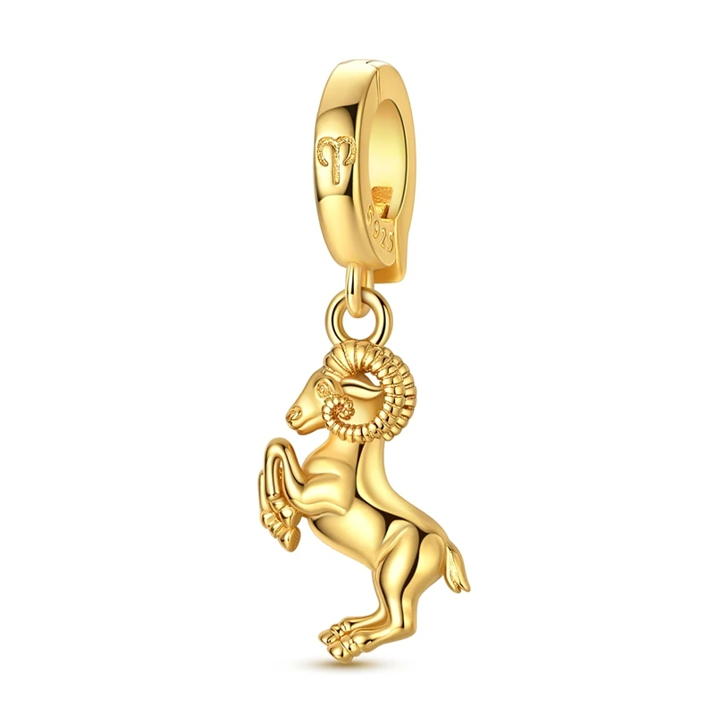 925 Sterling Silver Charms Bead Golden Aries Dangle Fit Original Bracelet DIY Women Jewelry Gift
925 Sterling Silver Charms Bead Golden Aries Dangle Fit Original Bracelet DIY Women Jewelry Gift
