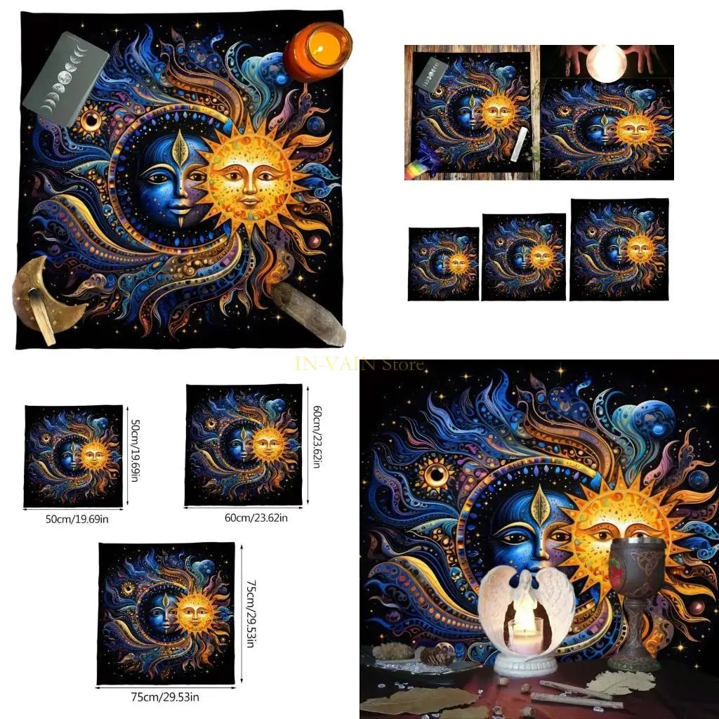 M5TC Tarots Card Tablecloth Altars Ткань Луны и Солнце Астрологические Ударные декоры 
M5TC Tarots Card Tablecloth Altars Ткань Луны и Солнце Астрологические Ударные декоры