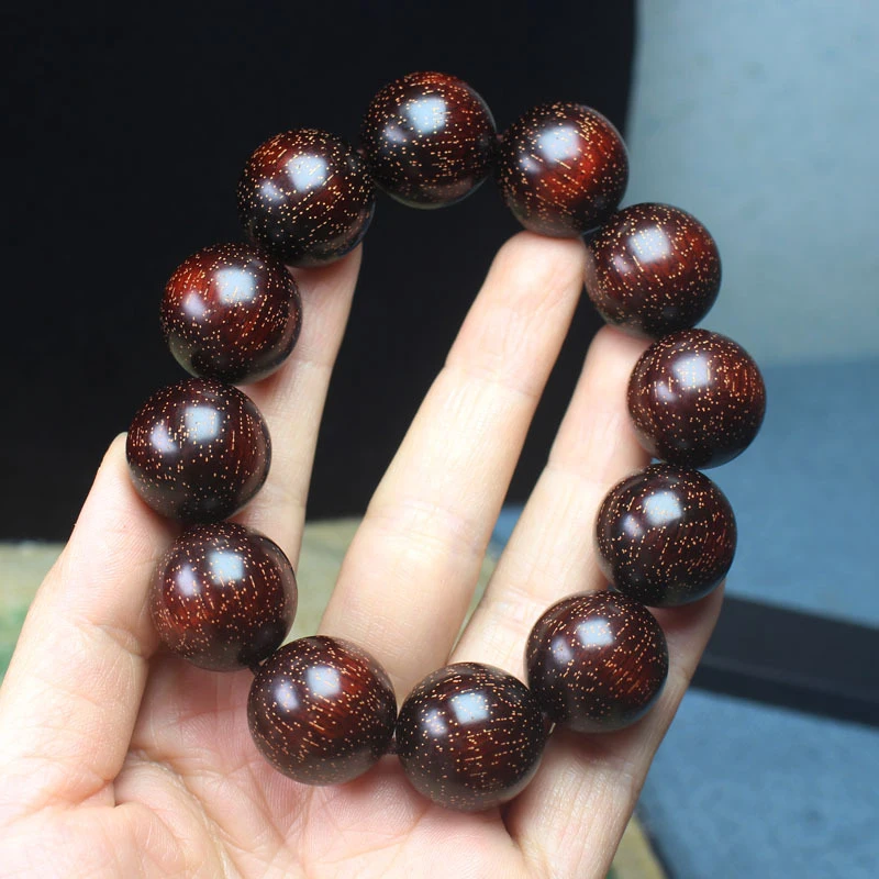 Rhino horn rosewood single-strand with abundant golden inclusions, high-density small-leaf Buddhist bracelet for men an
Rhino horn rosewood single-strand with abundant golden inclusions, high-density small-leaf Buddhist bracelet for men an