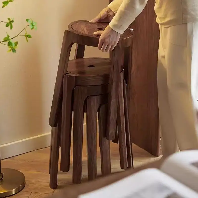 North American black walnut stool small apartment family dining room round stackable solid wood
North American black walnut stool small apartment family dining room round stackable solid wood