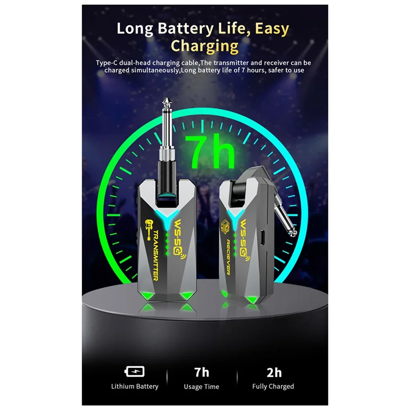 A61P 5.8Ghz Wireless Guitar Transmitter Receiver System Sound Transmitter And Receiver For Electric Guitar Violin Instruments
A61P 5.8Ghz Wireless Guitar Transmitter Receiver System Sound Transmitter And Receiver For Electric Guitar Violin Instruments