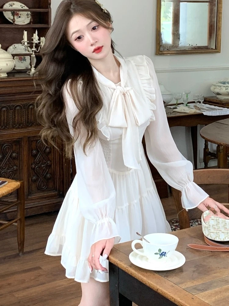 Elegant Chiffon Short Dresses for Women Flare Sleeves Ruffles A-line Birthday Party Dress Korean Fashion One Piece Vestido New
Elegant Chiffon Short Dresses for Women Flare Sleeves Ruffles A-line Birthday Party Dress Korean Fashion One Piece Vestido New