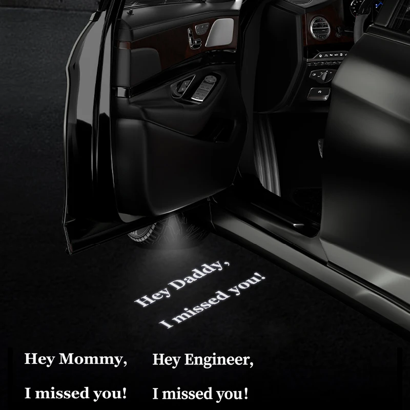 For Hey Daddy/Mommy/Engineer I Missed You Logo Universal Automotive Car HD Door Welcome Light Led Projector Lamp 1/2PCS
For Hey Daddy/Mommy/Engineer I Missed You Logo Universal Automotive Car HD Door Welcome Light Led Projector Lamp 1/2PCS