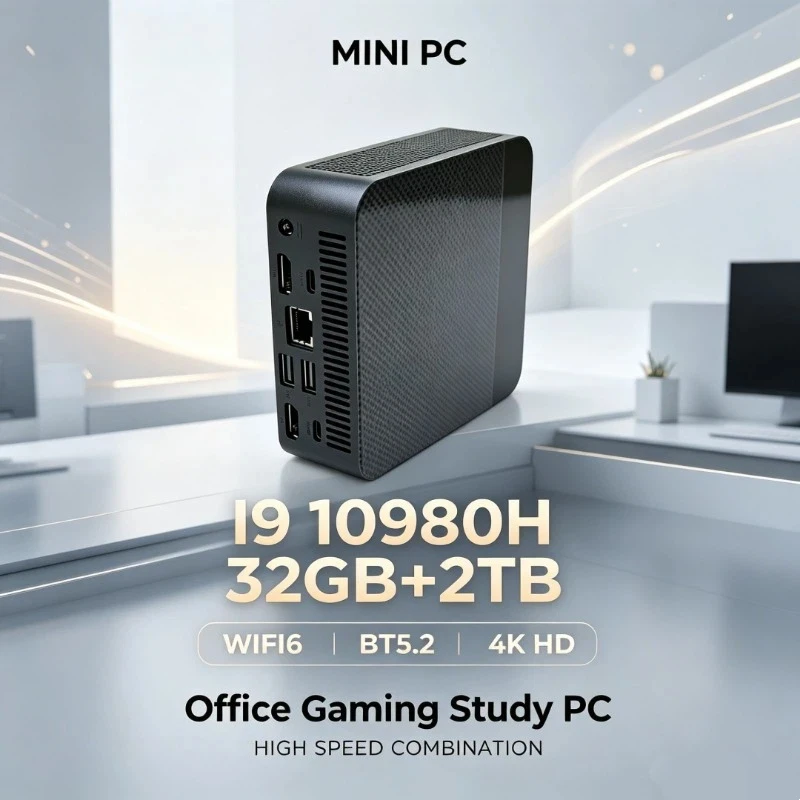 New I9-10980HK Performance Mini PC 32GB+2TB Large Storage WiFi6 & Bluetooth 5.2 4K Output Compact Design for Office Work Gaming
New I9-10980HK Performance Mini PC 32GB+2TB Large Storage WiFi6 & Bluetooth 5.2 4K Output Compact Design for Office Work Gaming