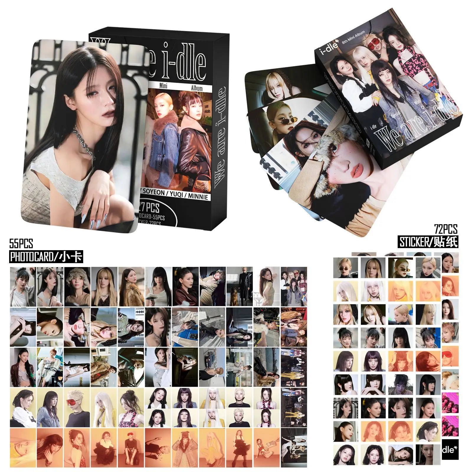 127pcs (G)I-DLE WE ARE Yuqi Shuhua Minnie Soyeon Miyeon Kpop Girl Group Photo Cards Stickers Collection
127pcs (G)I-DLE WE ARE Yuqi Shuhua Minnie Soyeon Miyeon Kpop Girl Group Photo Cards Stickers Collection