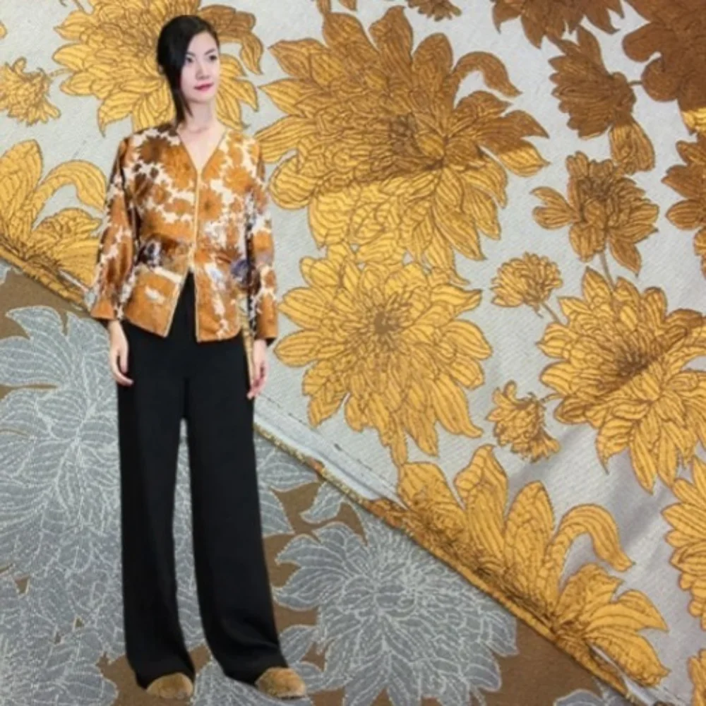 Золотая шелковая парча, жаккардовая ткань, винтажное платье с цветочным принтом, брюки, ткань для одежды, брендовый модный дизайн, шить, оптовая продажа, материал на метр 
Золотая шелковая парча, жаккардовая ткань, винтажное платье с цветочным принтом, брюки, ткань для одежды, брендовый модный дизайн, шить, оптовая продажа, материал на метр