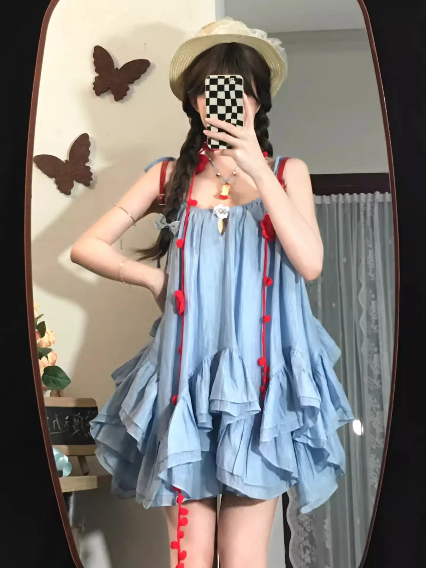 Beach Vacation Blue Halter Dress Women's Summer Beautiful Fairy Tulle Skirt Two-Piece Set Women's Fashion Polyester Dress
Beach Vacation Blue Halter Dress Women's Summer Beautiful Fairy Tulle Skirt Two-Piece Set Women's Fashion Polyester Dress