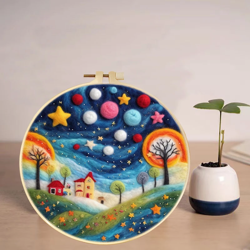 RUOPOTY House Starry Sky Needle Felt Starter Kits Scenery Diy Wool Felt Painting For Adults Kits With Picture Frame Felting Need
RUOPOTY House Starry Sky Needle Felt Starter Kits Scenery Diy Wool Felt Painting For Adults Kits With Picture Frame Felting Need